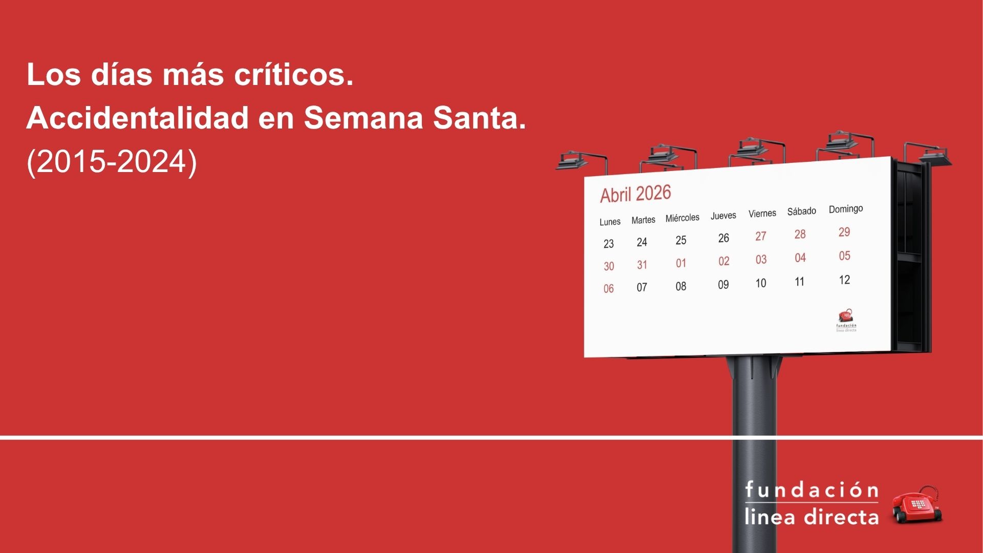 Estudio sobre la los días críticos. Accidentalidad en Semana Santa, realizado por la Fundación Línea Directa.